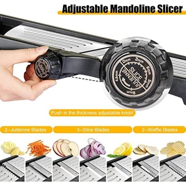 Mandoline Food slicer for kitchen, Adjustable Stainless Steel Mandoline - Image 4