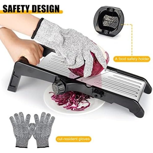 Mandoline Food slicer for kitchen, Adjustable Stainless Steel Mandoline - Image 2