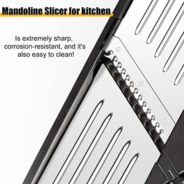 Mandoline Food slicer for kitchen, Adjustable Stainless Steel Mandoline - Image 3