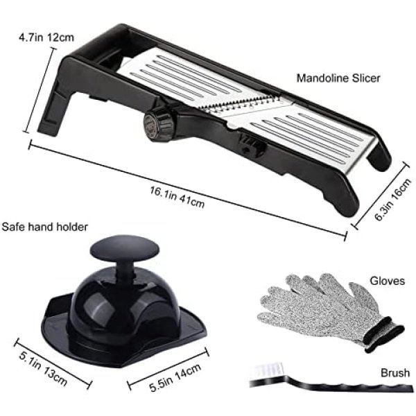 Mandoline Food slicer for kitchen, Adjustable Stainless Steel Mandoline - Image 6