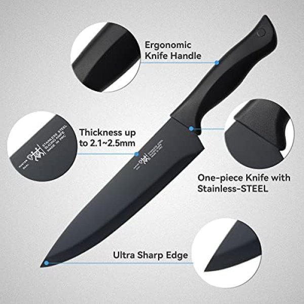 Knife Set, HUNTER.DUAL 15 Pcs Kitchen Knife Set with Block Self Sharpening - Image 4