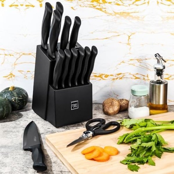 Knife Set, HUNTER.DUAL 15 Pcs Kitchen Knife Set with Block Self Sharpening - Image 5
