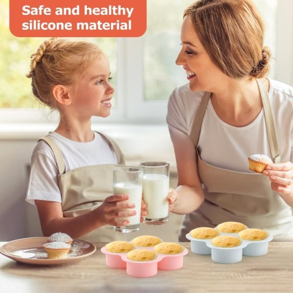 Silicone Air Fryer Egg Mold, Cupcake and Muffin Pan with Oil Brush - Image 6