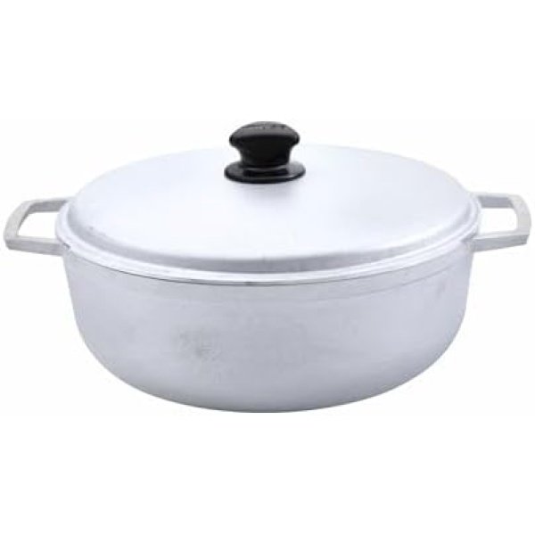 IMUSA 7.5 Quart Traditional Natural Made in Colombia Caldero with Lid