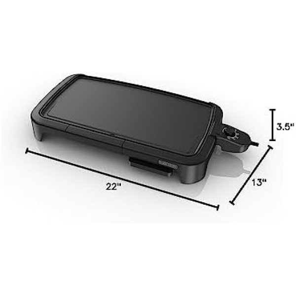 BLACK+DECKER 8-Serving Electric Griddle, GD2051B, Non-Stick Cooking Surface - Image 2