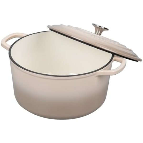 Enameled Cast Iron Dutch Oven Pot with Lid, for Sourdough Bread Baking, Round - Image 5