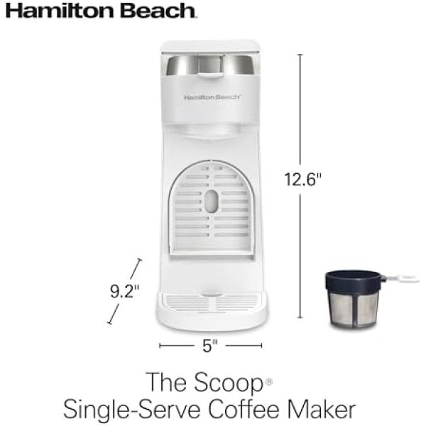 Hamilton Beach 47621 The Scoop Single Serve Coffee Maker & Fast Grounds Brewer - Image 8