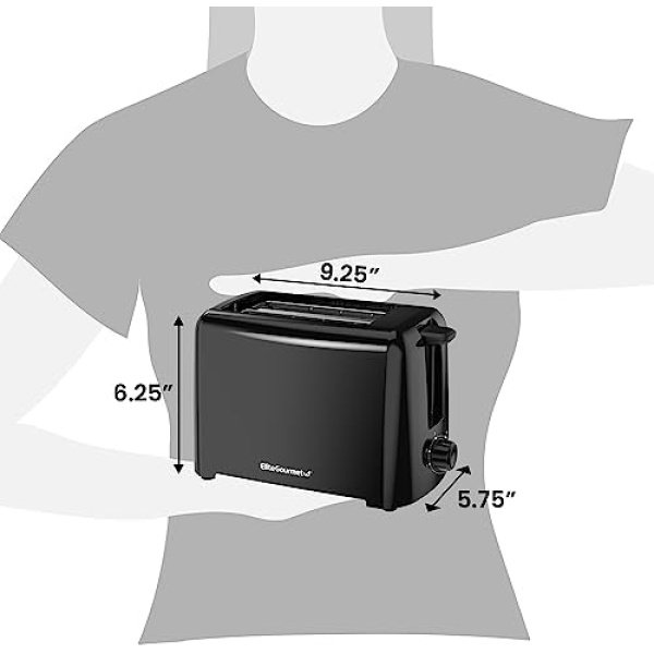 Elite Gourmet ECT1027B Cool Touch Toaster with 6 Temperature Settings & Extra - Image 6