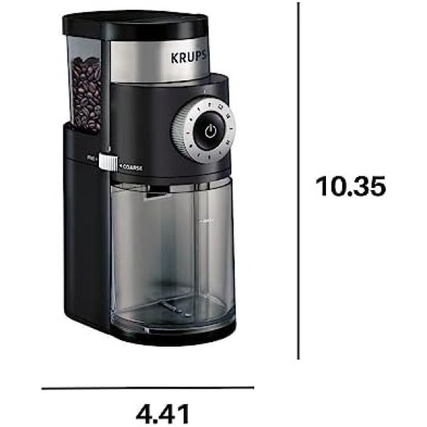 KRUPS Precision Burr Coffee Grinder: 12 Settings, 8 oz Capacity for Drip - Image 8