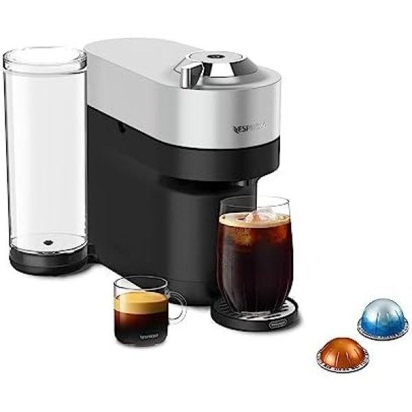 Nespresso Vertuo Pop+ Deluxe Coffee and Espresso Machine by De'Longhi, Silver - Image 3