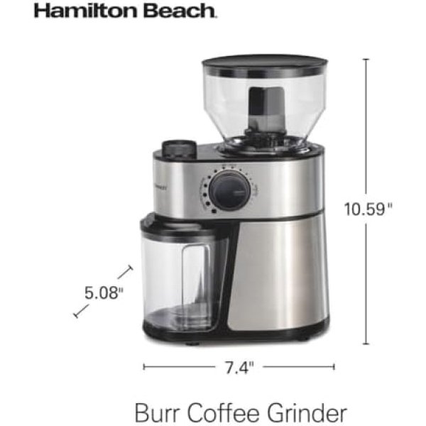 Hamilton Beach Electric Burr Coffee Grinder with Large 16oz Hopper & 18 Settings - Image 8
