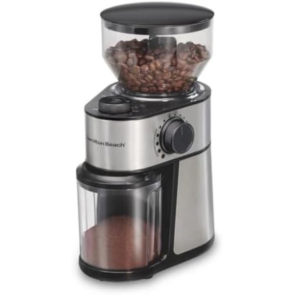 Hamilton Beach Electric Burr Coffee Grinder with Large 16oz Hopper & 18 Settings