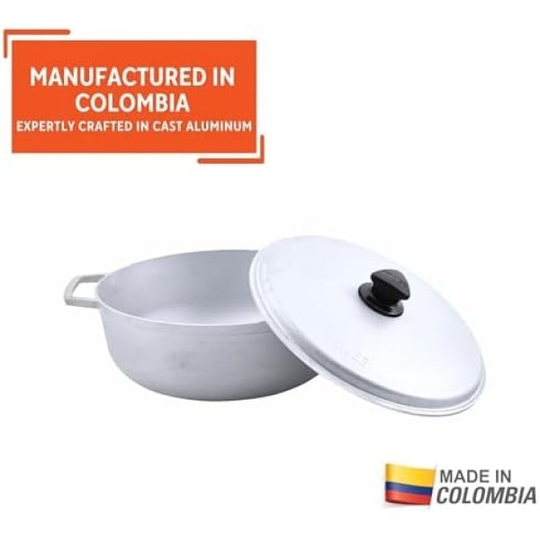 IMUSA 7.5 Quart Traditional Natural Made in Colombia Caldero with Lid - Image 4
