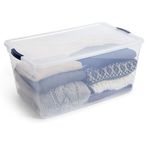 Rubbermaid Cleverstore 95 Quart Clear Stackable Large Plastic Storage Containers - Image 2