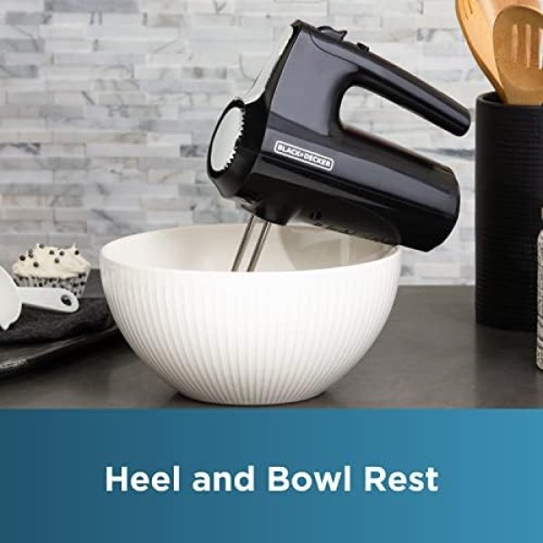BLACK+DECKER 5 Speed Electric Hand Held Mixer, HELIX beaters, Whisk - Image 7
