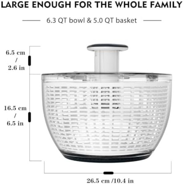 Ourokhome Salad Spinner Lettuce Dryer, One-handed Easy Press Large Vegetable - Image 5