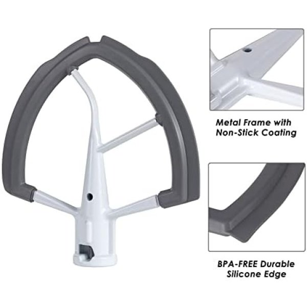 Flex Edge Beater for KitchenAid Mixer 5.5 Quart Bowl-Lift Stand Mixer, Beater - Image 3