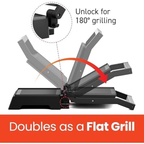 Elite Gourmet EPN160 5.5 x 5.3" Multifunctional, Compact Electric Panini Press - Image 6