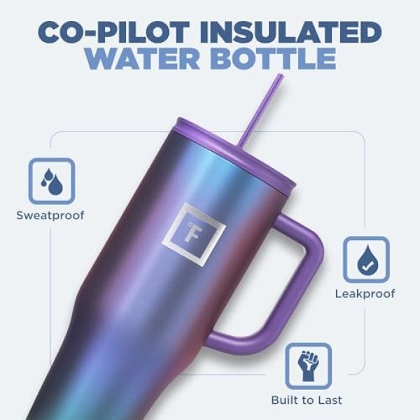 IRON °FLASK Co-Pilot Insulated Mug w/Straw & Flip Cap Lids - Image 2