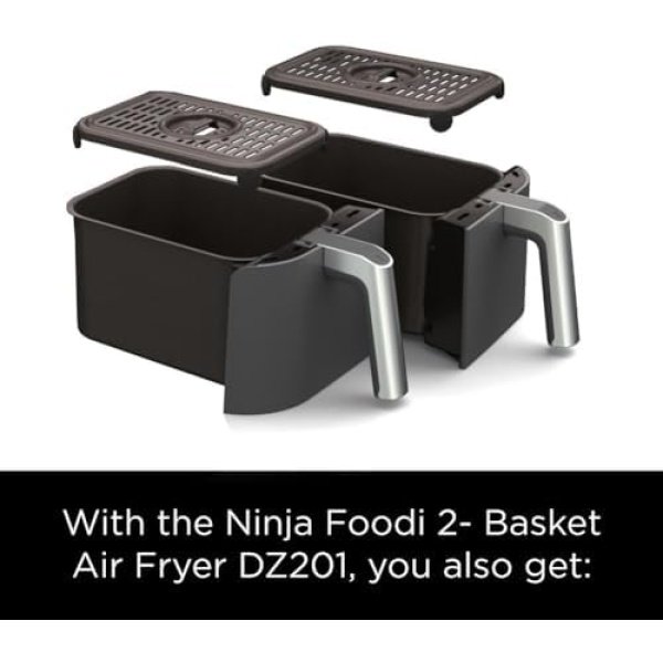 Ninja DZ201 Foodi 8 Quart 6-in-1 DualZone 2-Basket Air Fryer with 2 Independent - Image 13