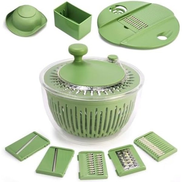 SUSTEAS Salad Spinner Large, Vegetables Wash Bowl, Fruits & Herb Lettuce Dryer