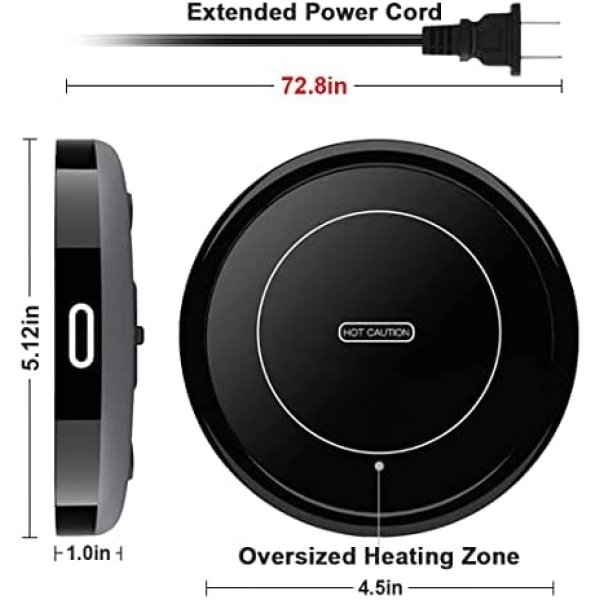 Smart Coffee Warmer, BESTINNKITS Auto On/Off Gravity-Induction Mug Warmer - Image 3