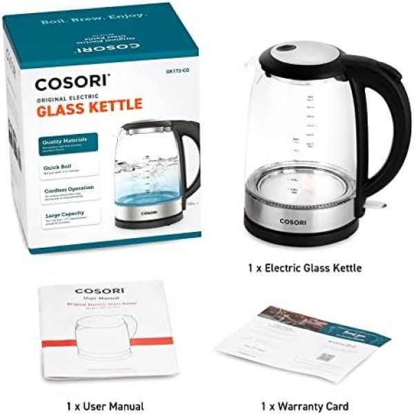 COSORI Electric Kettle, Tea Kettle Pot, 1.7L/1500W, Stainless Steel - Image 11