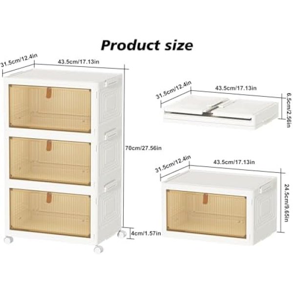 HOMIDEC Closet Organizers and Storage 93Qt 3 Pack Closet Organizer Boxes - Image 3