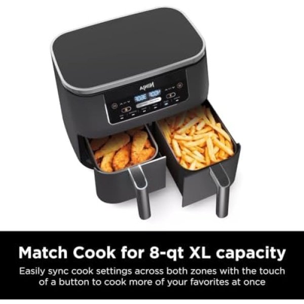 Ninja DZ201 Foodi 8 Quart 6-in-1 DualZone 2-Basket Air Fryer with 2 Independent - Image 4