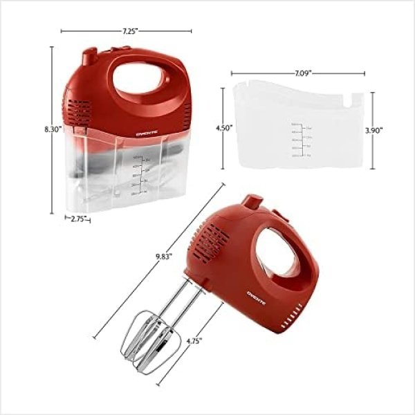OVENTE Portable 5 Speed Mixing Electric Hand Mixer with Stainless Steel Whisk - Image 11