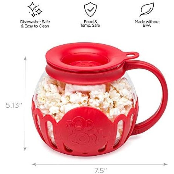 Ecolution Patented Micro-Pop Microwave Popcorn Popper with Temperature Safe - Image 5