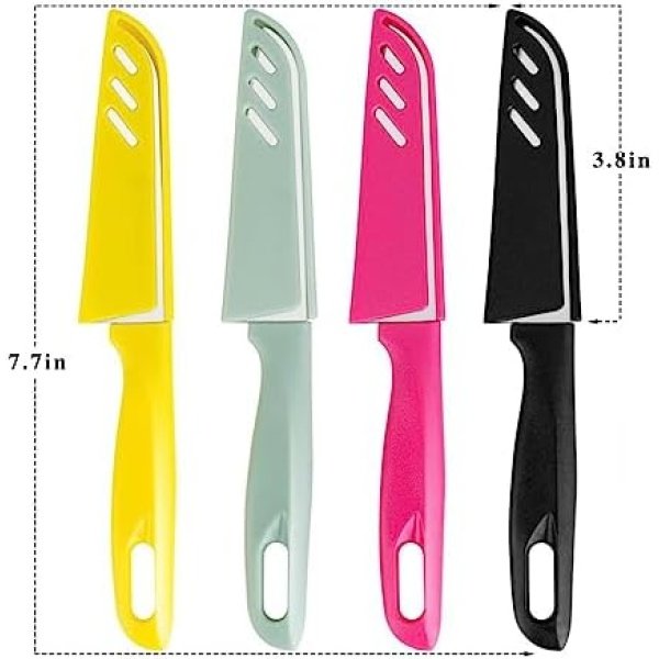 8 pieces Paring Knives (4PCS Peeling Knives and 4PCS Knife Sheath), Ultra Sharp - Image 2