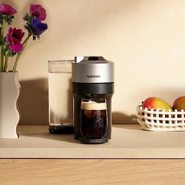 Nespresso Vertuo Pop+ Deluxe Coffee and Espresso Machine by De'Longhi, Silver - Image 2