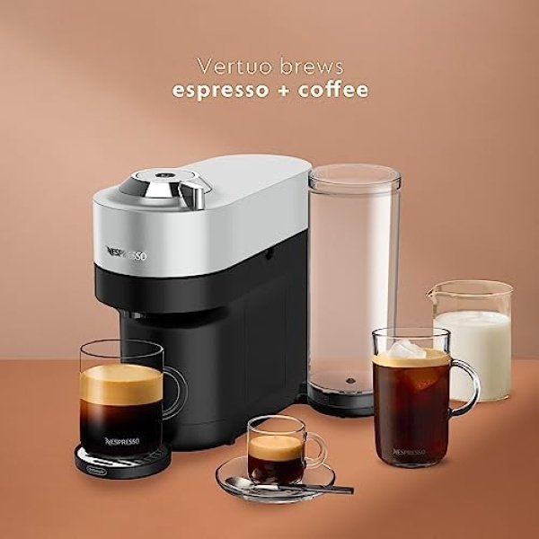Nespresso Vertuo Pop+ Deluxe Coffee and Espresso Machine by De'Longhi, Silver - Image 7