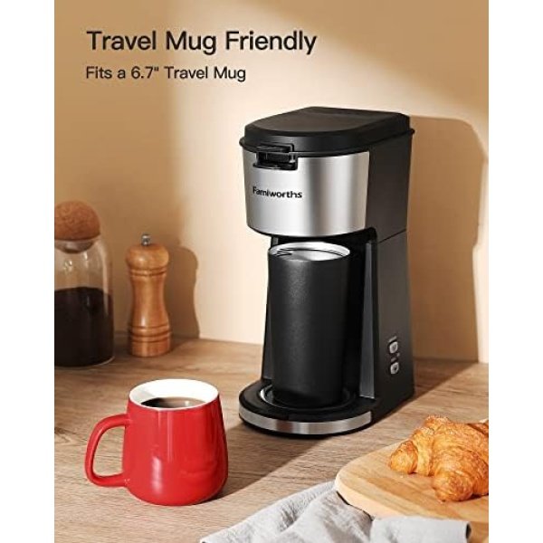 Famiworths Single Serve Coffee Maker for K Cup & Ground Coffee - Image 6