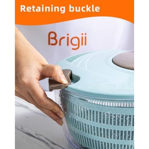 Brigii Salad Spinner, 4.24 Quart Lettuce Spinner with Double Drainage Holes - Image 4