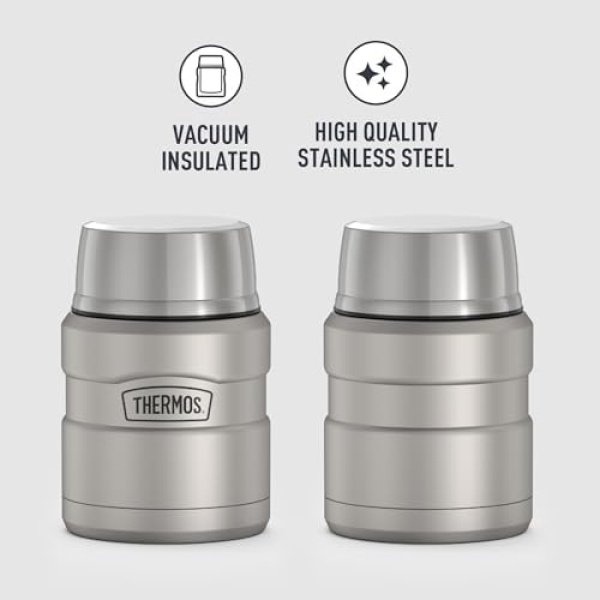 THERMOS Stainless King Vacuum-Insulated Food Jar with Spoon, 16 Ounce - Image 4