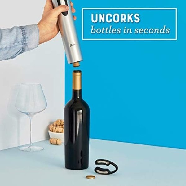 Oster Electric Wine Opener and Foil Cutter Kit with CorkScrew and Charging Base - Image 4