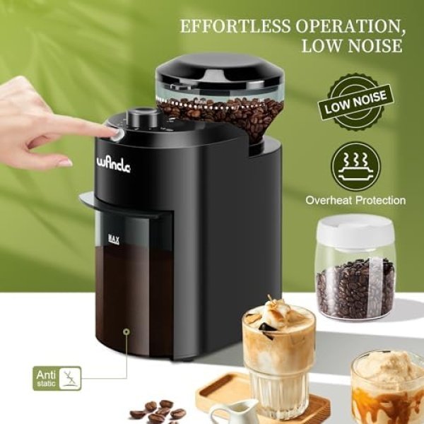 Wancle Electric Burr Coffee Grinder - Adjustable with 28 Precise Grind Settings - Image 5