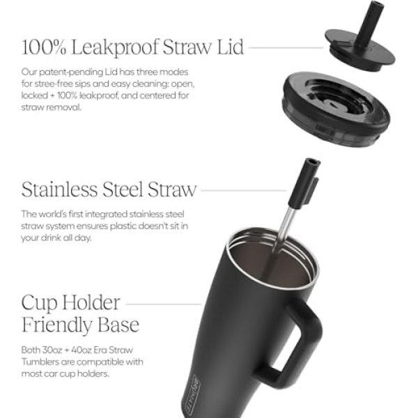 BrüMate Era 40 oz Tumbler with Handle and Straw | 100% Leakproof Insulated - Image 2