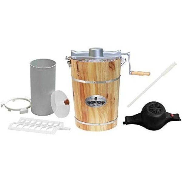 Elite Gourmet Old Fashioned 6 Quart Vintage Wood Bucket Electric Ice Cream Maker - Image 2
