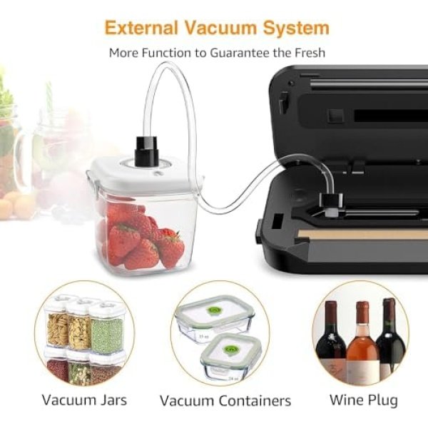 MEGAWISE 2025 Powerful Vacuum Sealer Machine | Compact Design | One-Touch - Image 4