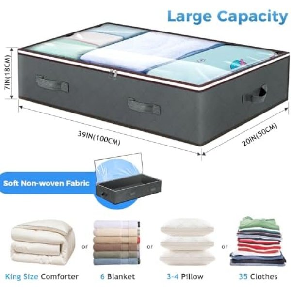 Budding Joy 90L Under Bed Storage Containers, Closet Organizers and Storage - Image 2