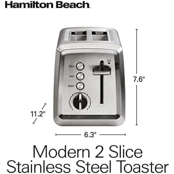 Hamilton Beach 2 Slice Toaster with Extra-Wide Slots, Bagel Setting - Image 8