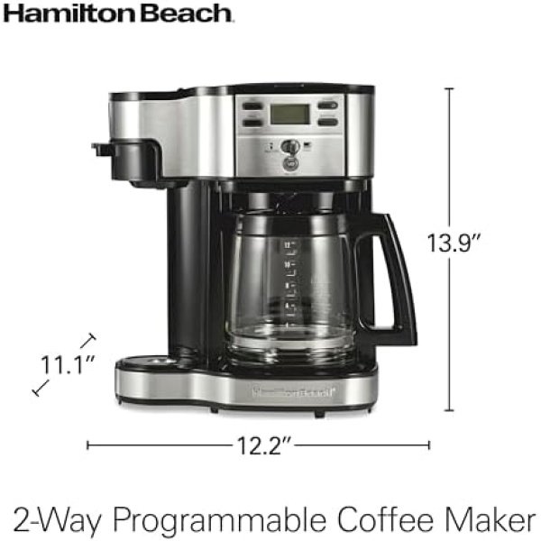 Hamilton Beach 2-Way 12 Cup Programmable Drip Coffee Maker & Single Serve - Image 8