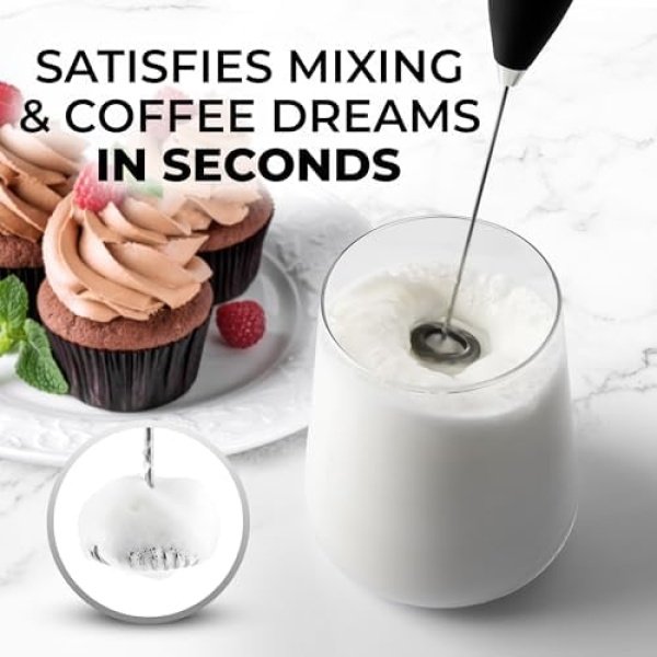 Zulay Kitchen Powerful Milk Frother Wand With 2 Duracell Batteries - Ultra Fast - Image 2