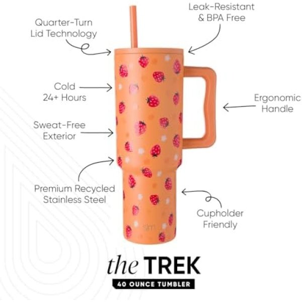 Simple Modern 40 oz Tumbler with Handle and Straw Lid | Premium Recycled - Image 2