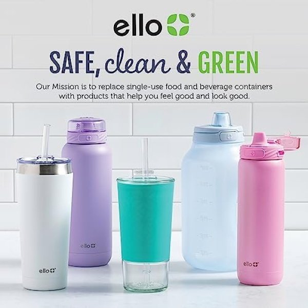 Ello Jane 18oz Ceramic Travel Mug with Handle, Splash-Resistant Slider Lid - Image 6