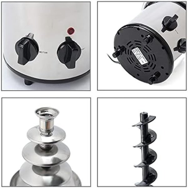 Stainless Steel Chocolate Fountain Machine 4 Tier Electric Chocolate Fondue - Image 3