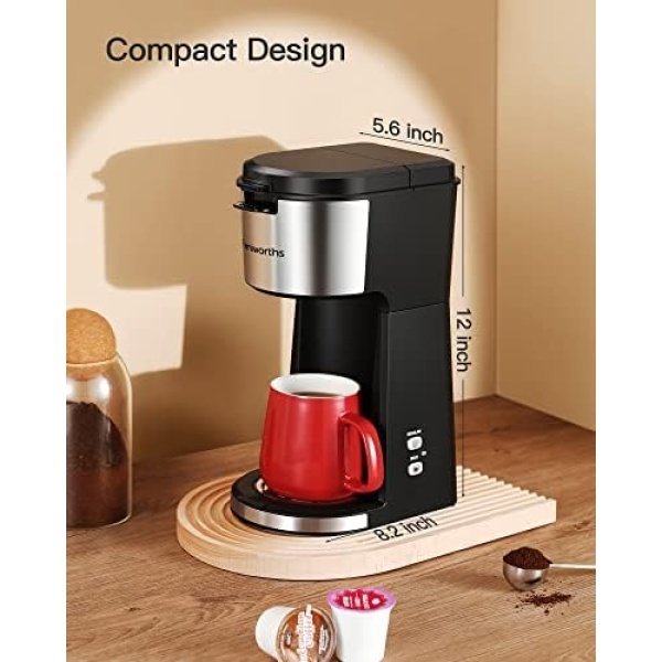 Famiworths Single Serve Coffee Maker for K Cup & Ground Coffee - Image 4